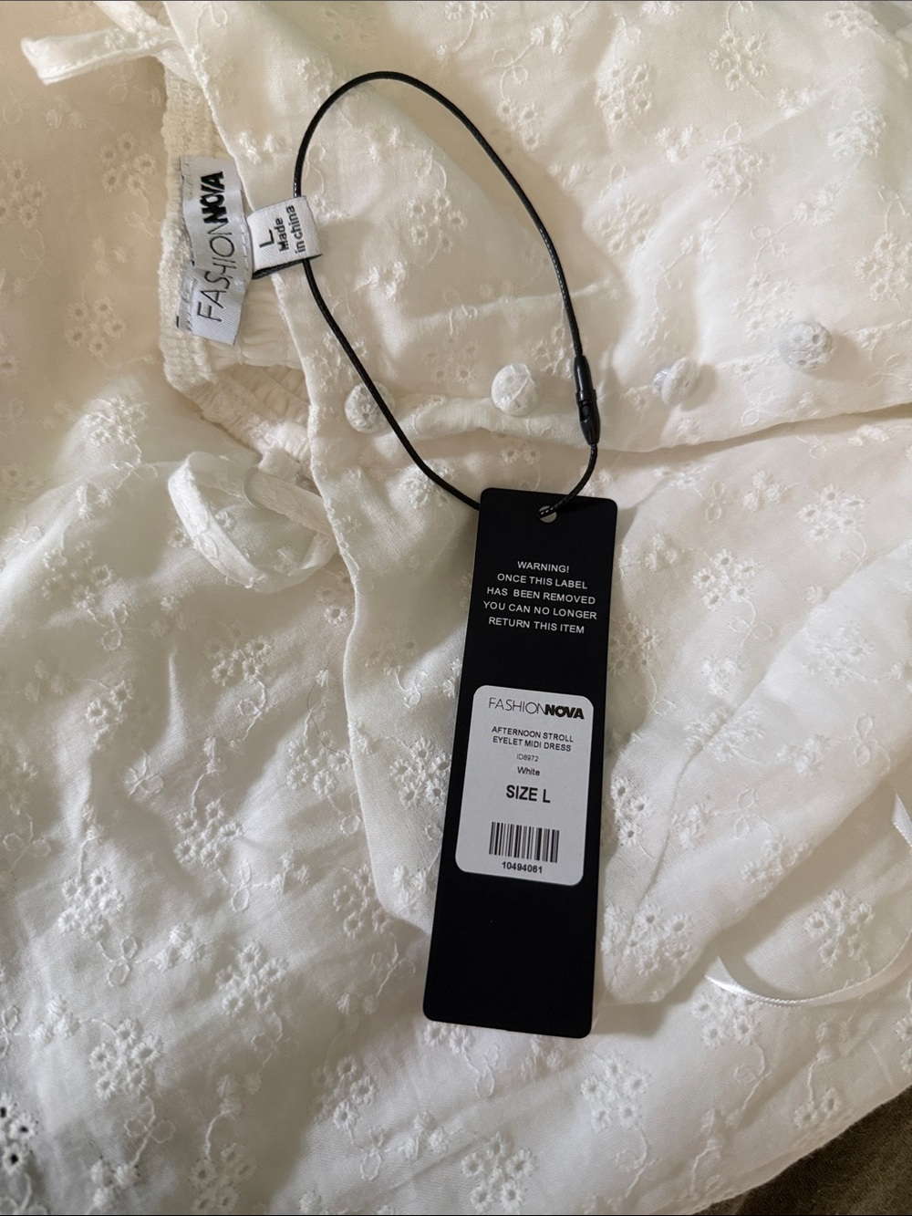 White Spaghetti Strap Midi Dress - Picture 7 of 7